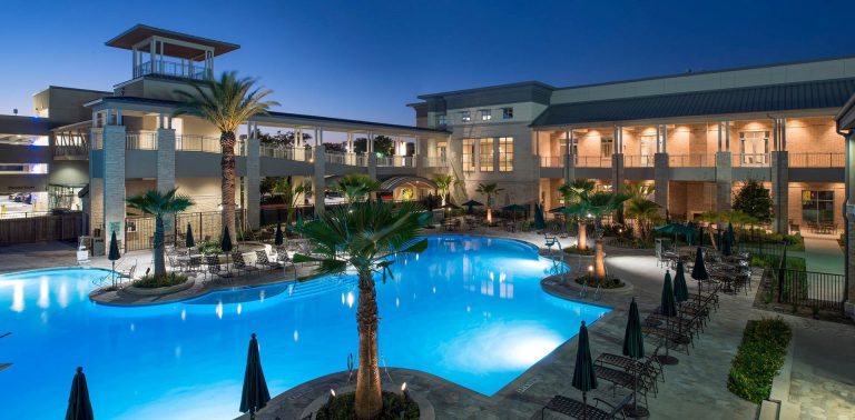 Briar Club: Unique commercial outdoor pool in River Oaks Houston.