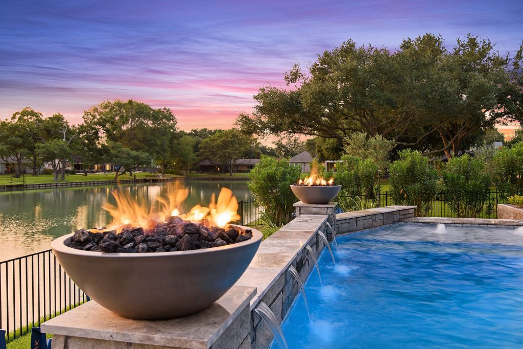 Capri: A serene residential outdoor pool in Sugar Land TX.