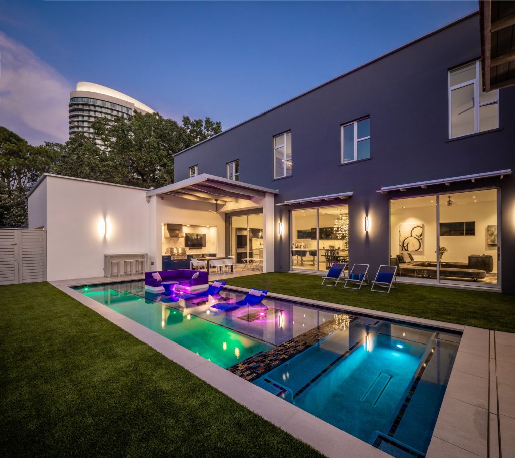Smart pool automation system in Texas backyard