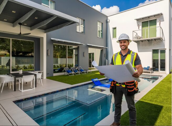 Pool contractor in Sugar Land explaining HOA rules